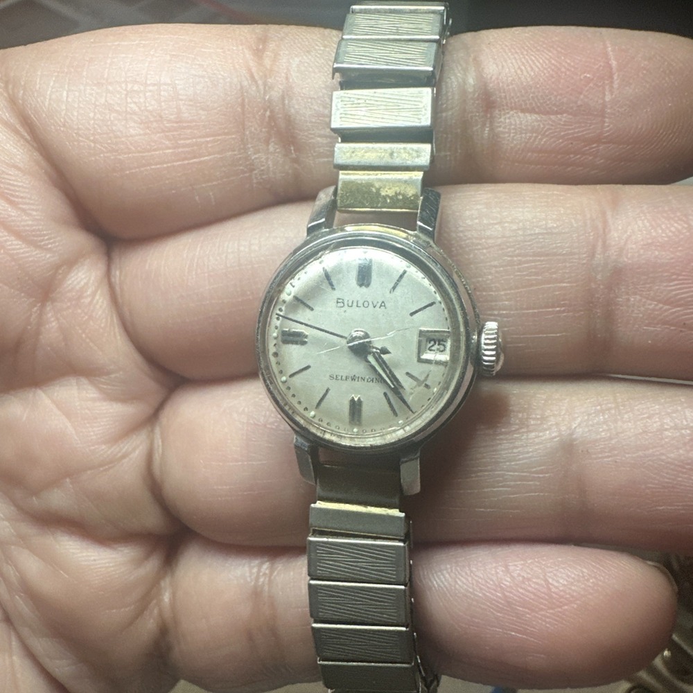 Working VTG 1963 Bulova Automatic 17J Self Winding Ladies Watch 20mm Fit 7" Rare